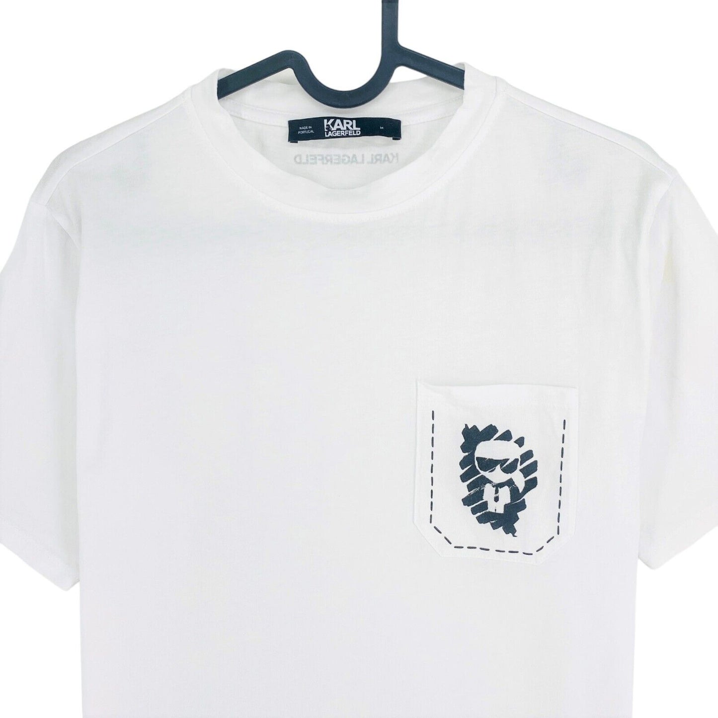 Karl Lagerfeld White Mini Ikonik Karl Pocket Crew Neck T Shirt Size M