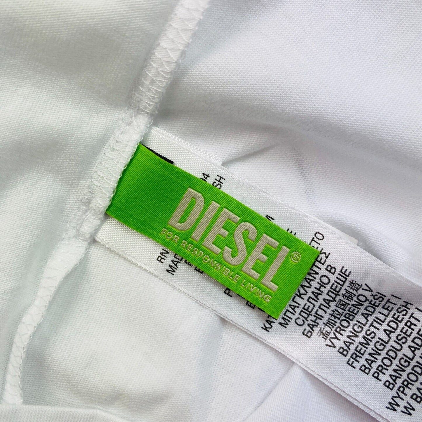 Diesel White Sily Eco Logo Crew Neck T Shirt Size XS