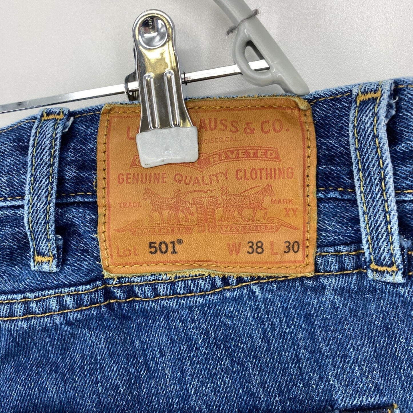 Levi's Premium 501 Blue Original Regular Straight Fit Jeans W38 L30