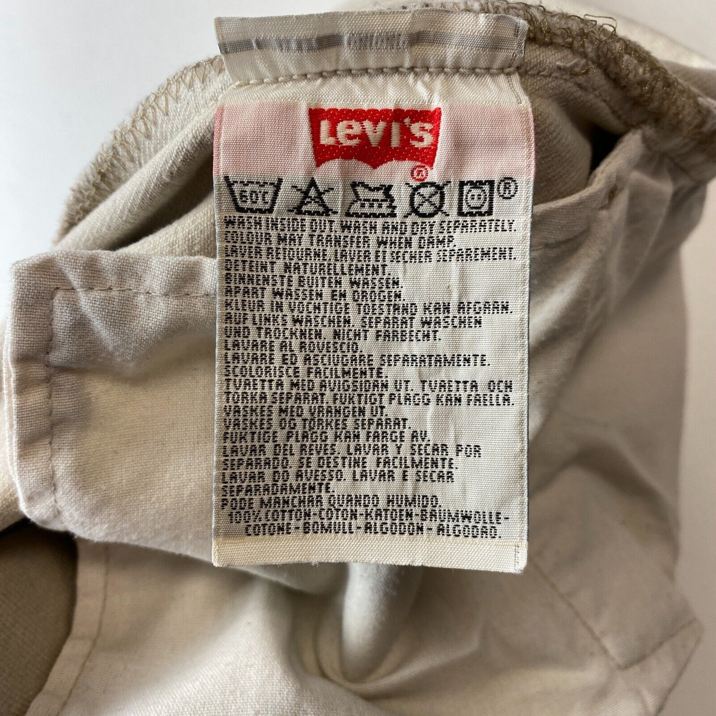 Vintage Levi's 501 Beige Original Regular Straight Fit Jeans W38 L30