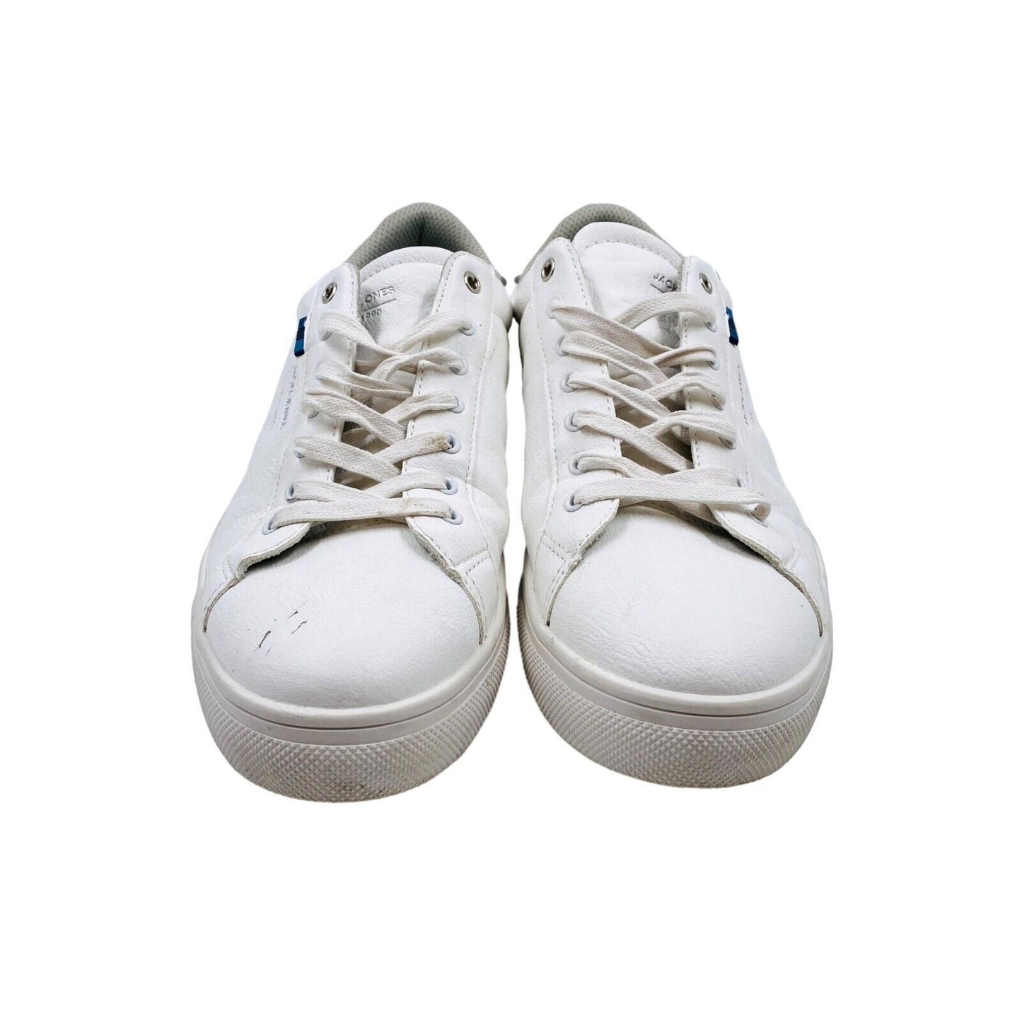 JACK&JONES White Low Top Lace Up Sneakers Shoes Size EU 42 UK 8 US 9