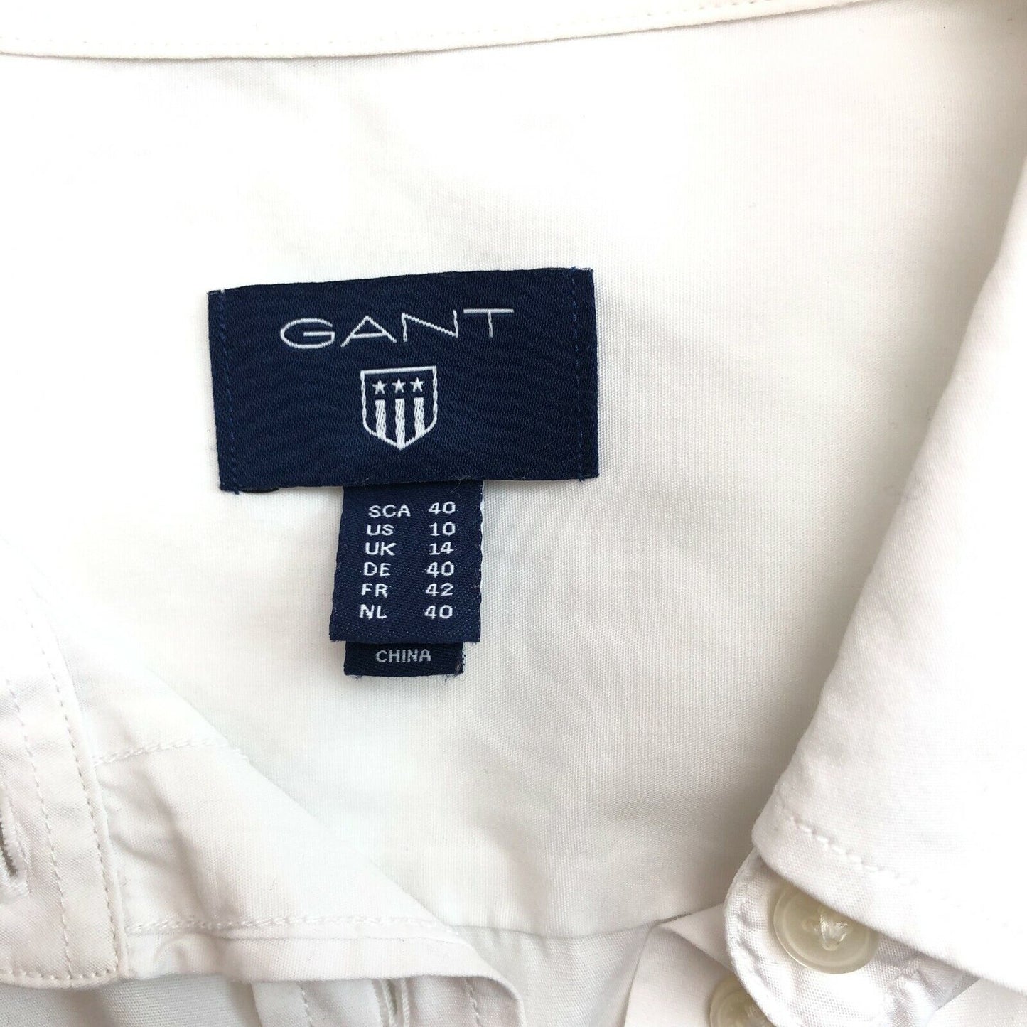 GANT White Solid Shirt Size EU 40 UK 14 US 10