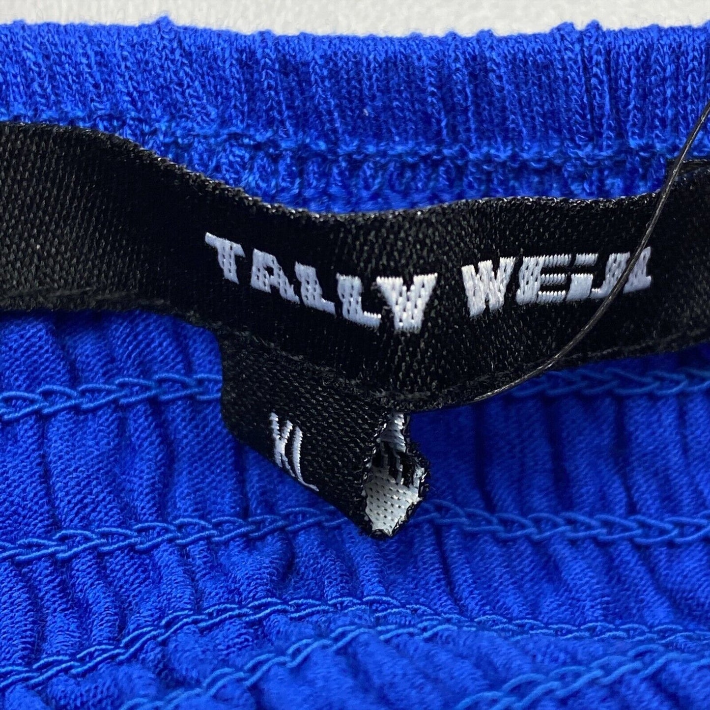 TALLY WEIJL Marineblaues ärmelloses, trägerloses Jersey-Fit &amp; Flare-Kleid, Größe XL