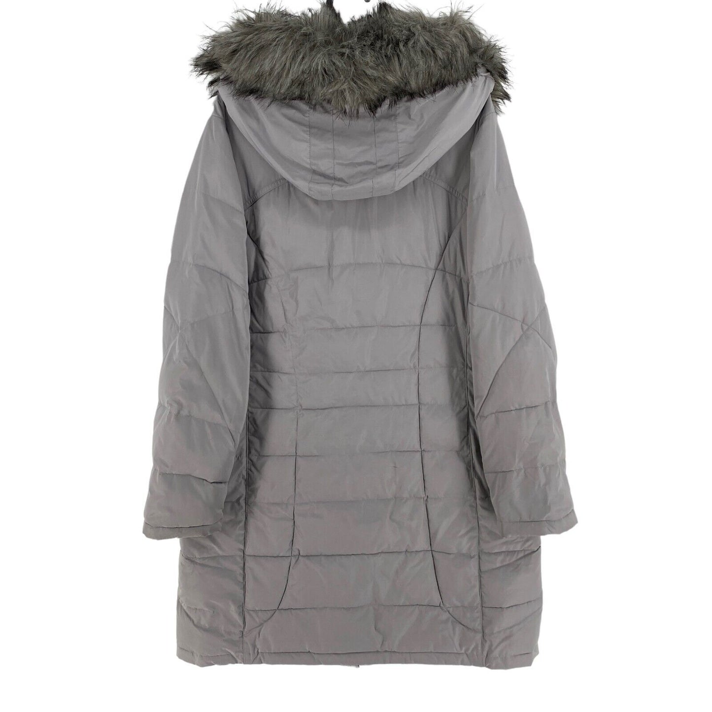 Calvin Klein Grey Hooded Padded Puffer Coat Jacket Size L