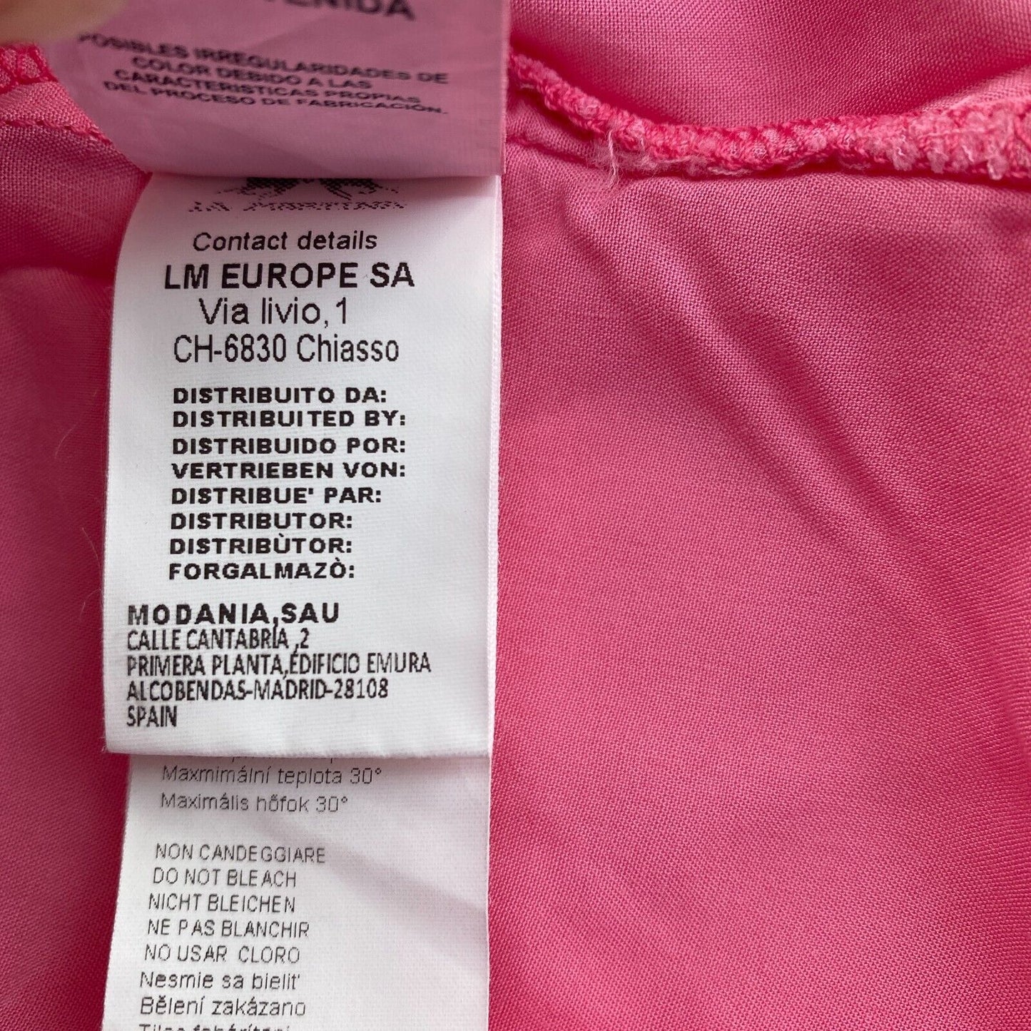 LA MARTINA Chemise Manches Longues en Sergé de Viscose Rose Taille 2 / S