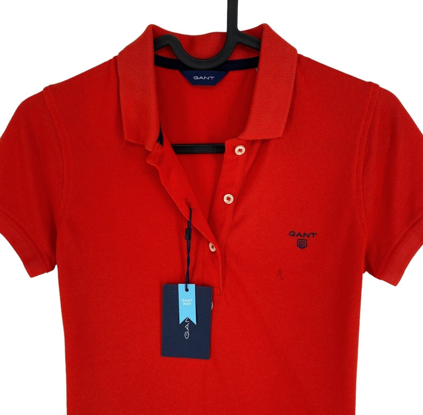 GANT Polo à manches courtes piqué d'été rouge taille XS