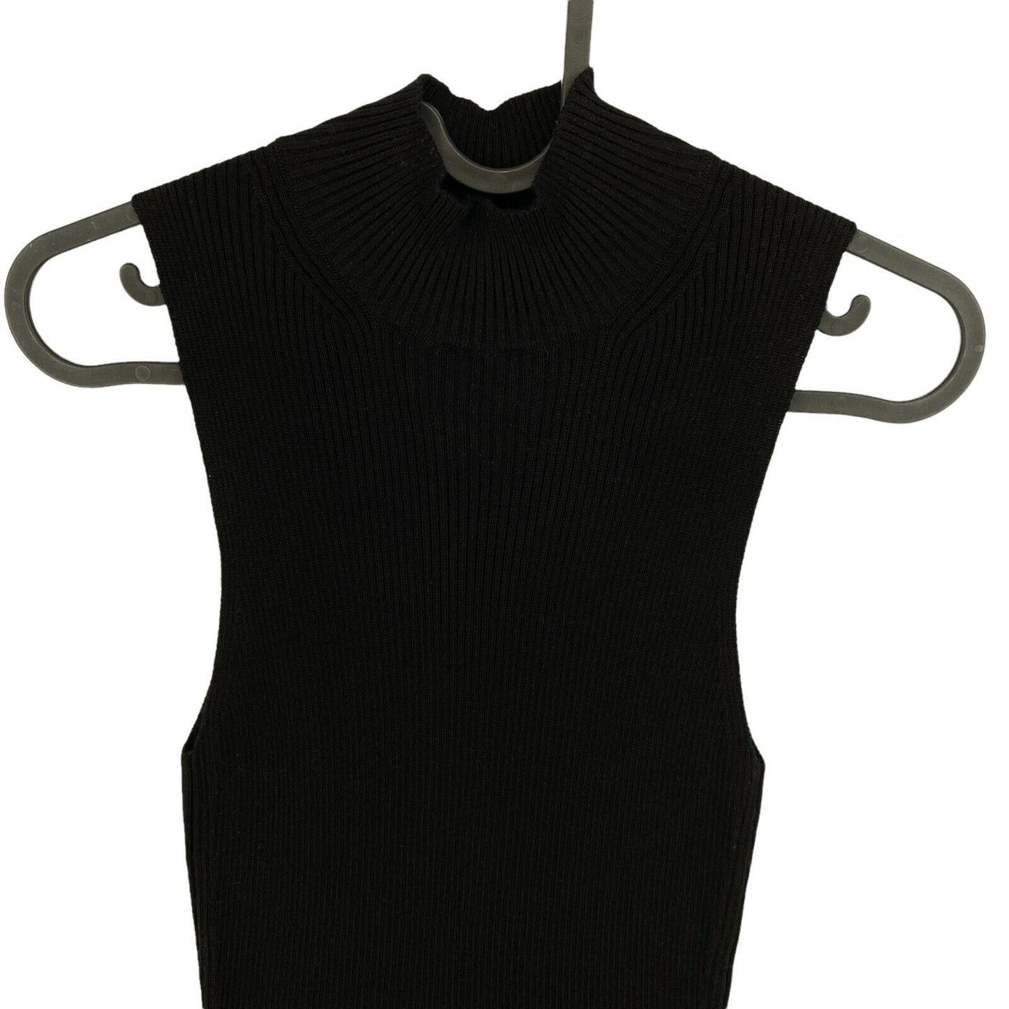 GANT Black Knitted Stretch High Neck Top Size XS