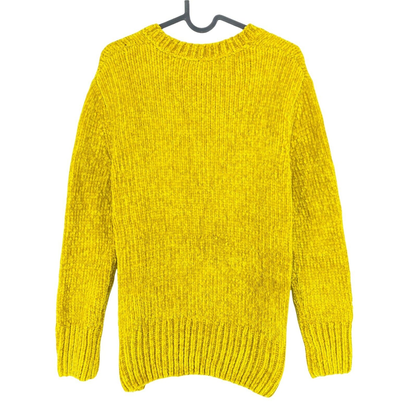 MONTEGO Yellow Knit V Neck Sweater Jumper Size S