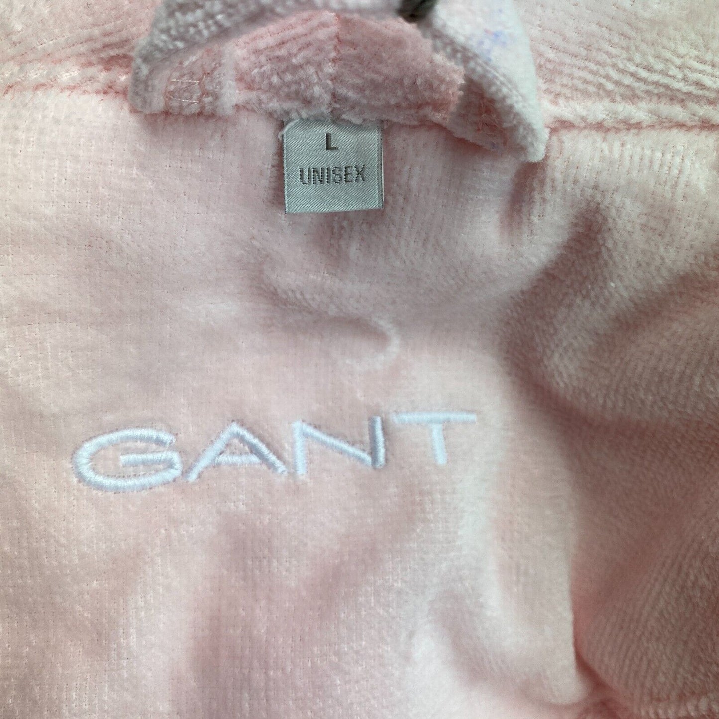 GANT Bademantel Icon G mit Gürtel, 100 % Baumwolle, Hellrosa, Größe Unisex L