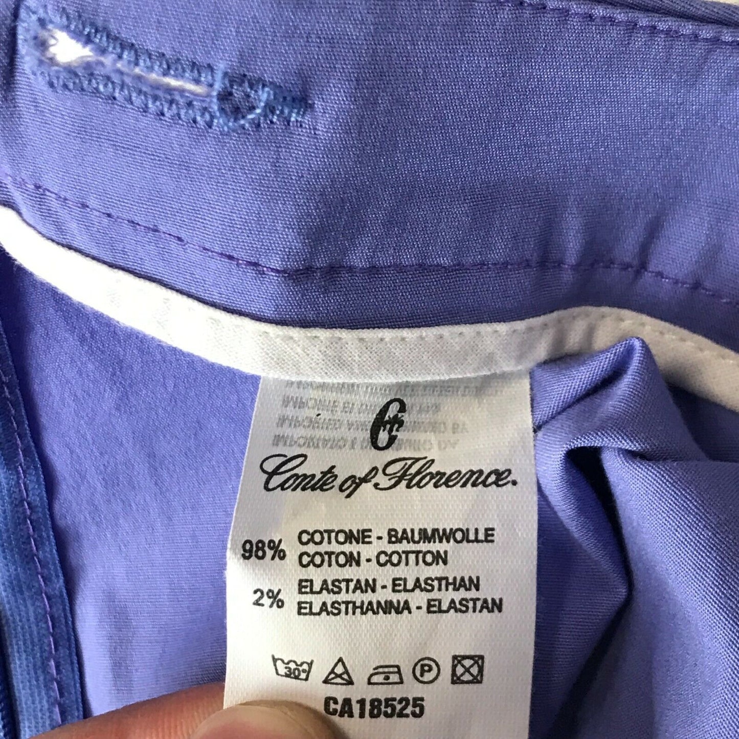 Conte Of Florence Damen Caprihose, Violett, Regular Straight Fit, Größe 44 W30