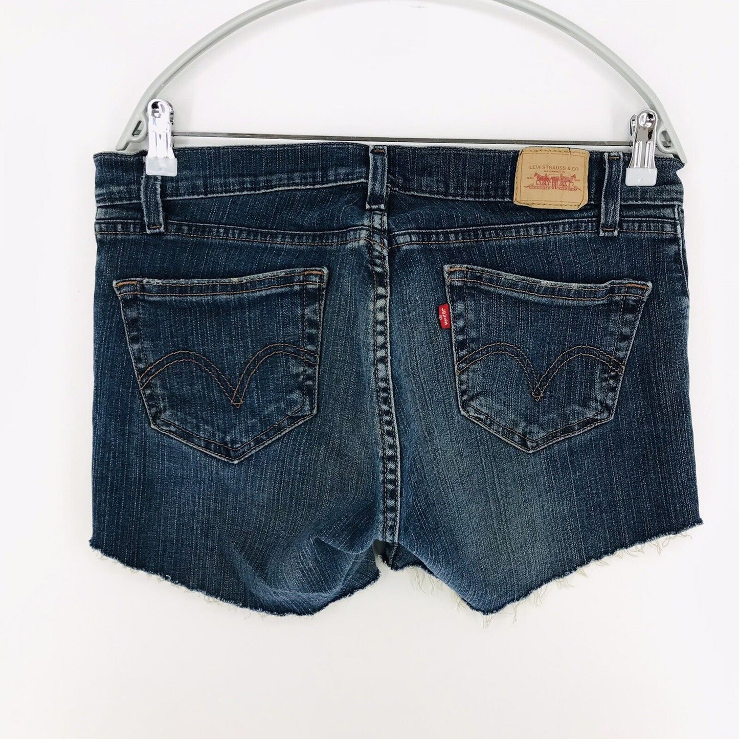 Vintage Levi's 504 Women Custom Made Blue Slouch Skinny Stretch Fit Shorts W35