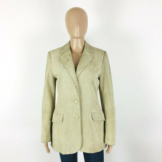 Marc Aurel 100% Suede Leather Beige Jacket Size EUR 36 US 6 UK 8