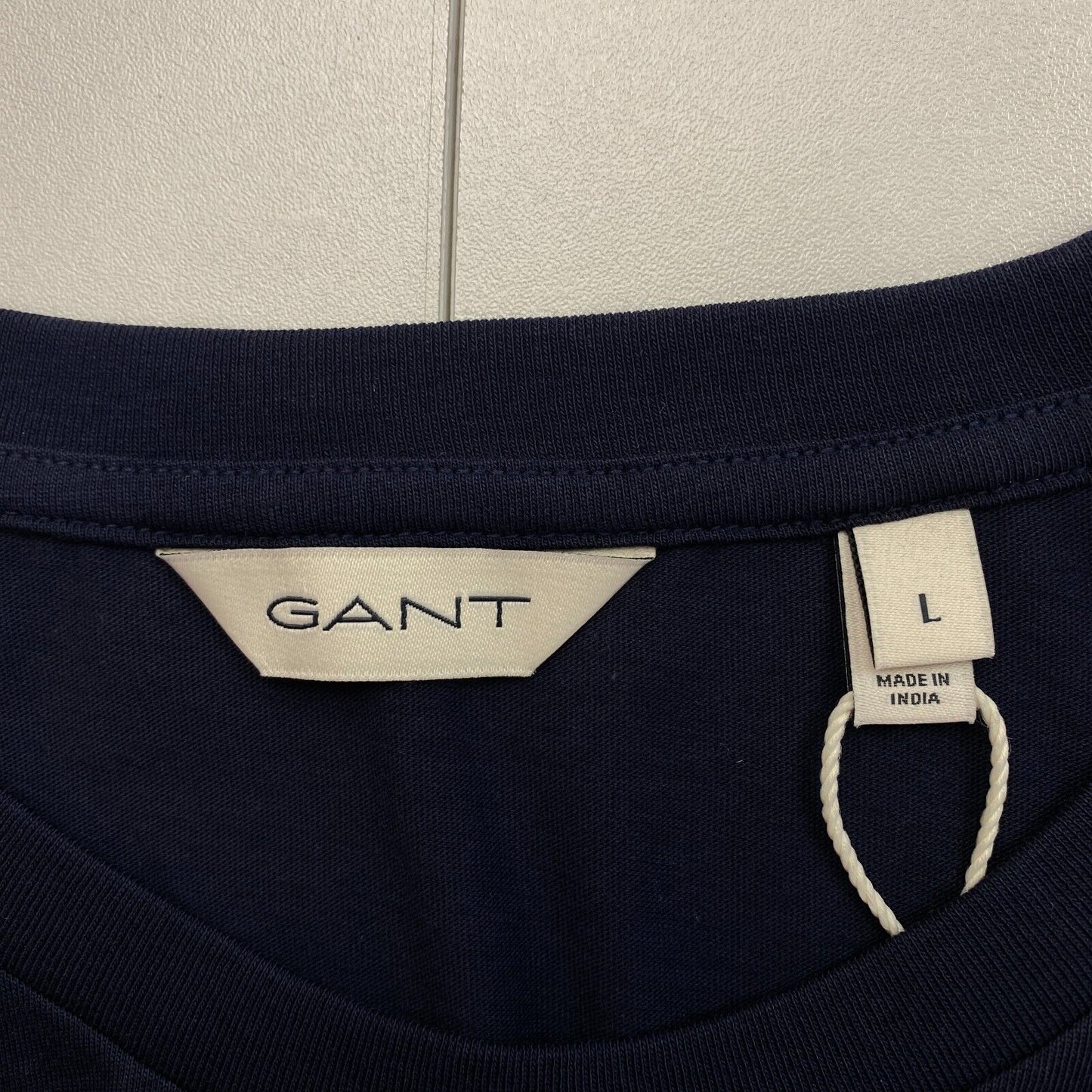 GANT Women Navy Blue Tonal Archive Shield Crew Neck SS T Shirt Size L