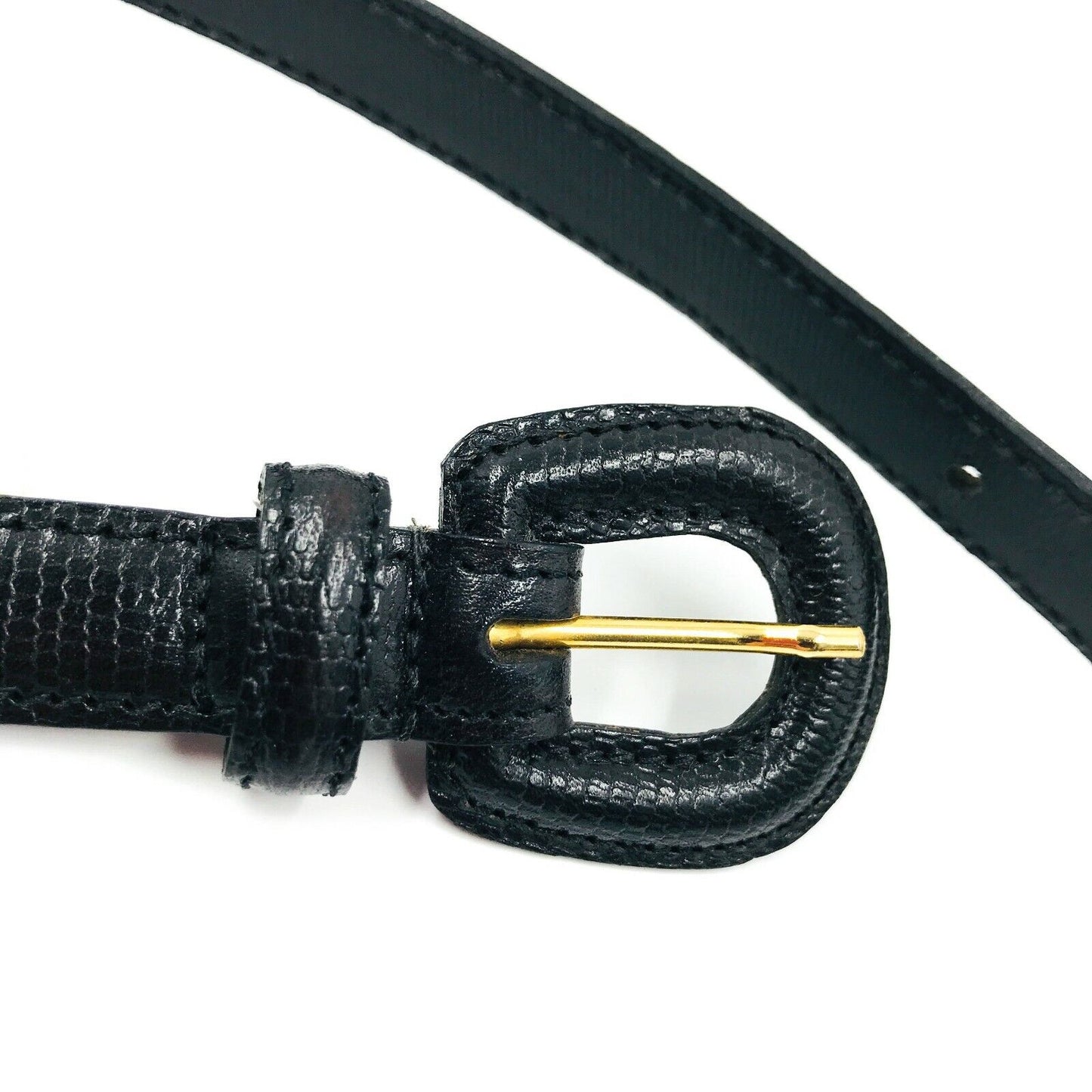 Ceinture en cuir véritable noir authentique Mulberry Taille 26 28 30 po. 65 70 75 cm