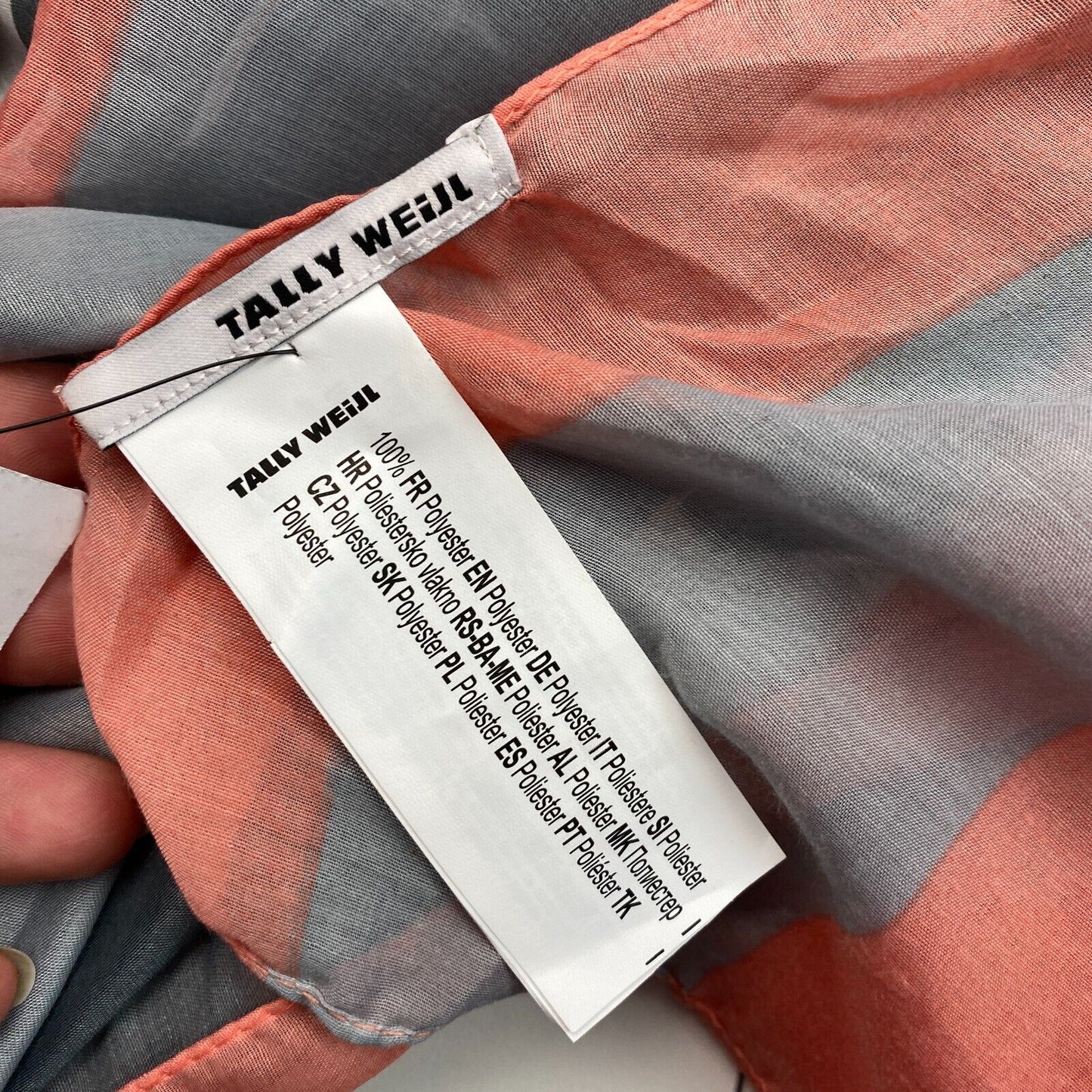 TALLY WEiJL Grey Stars Print Scarf Shawl