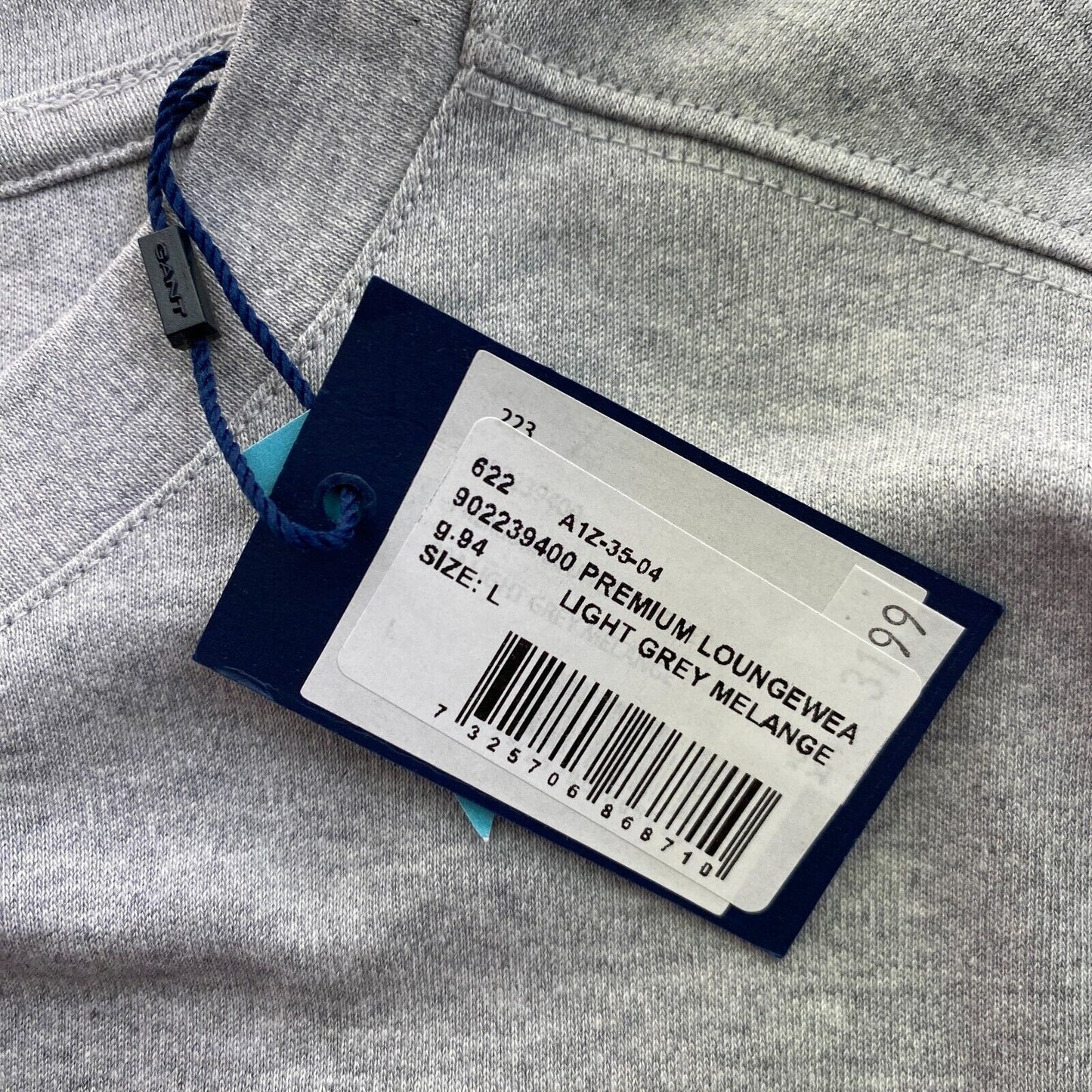 GANT Grau Premium Loungewear Rundhals T-Shirt Größe L