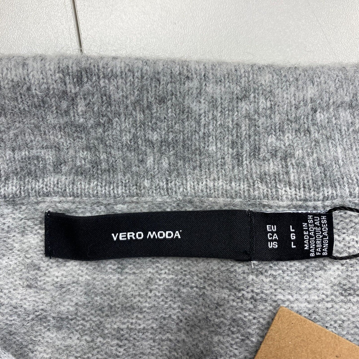 VERO MODA Women Grey Polo Neck Pullover Sweater Jumper Size L