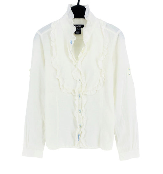 GANT Chemise blanche à manches longues pour fille Taille 134/140 cm 9-10 ans