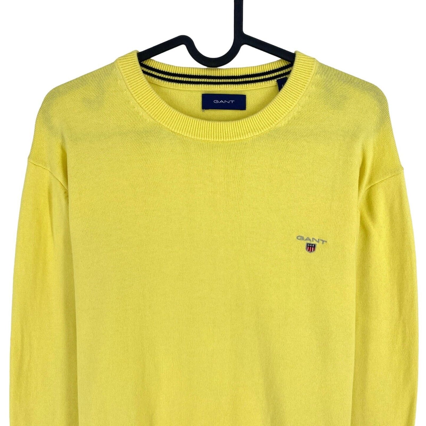 GANT Yellow Cotton Crew Neck Sweater Jumper Size L