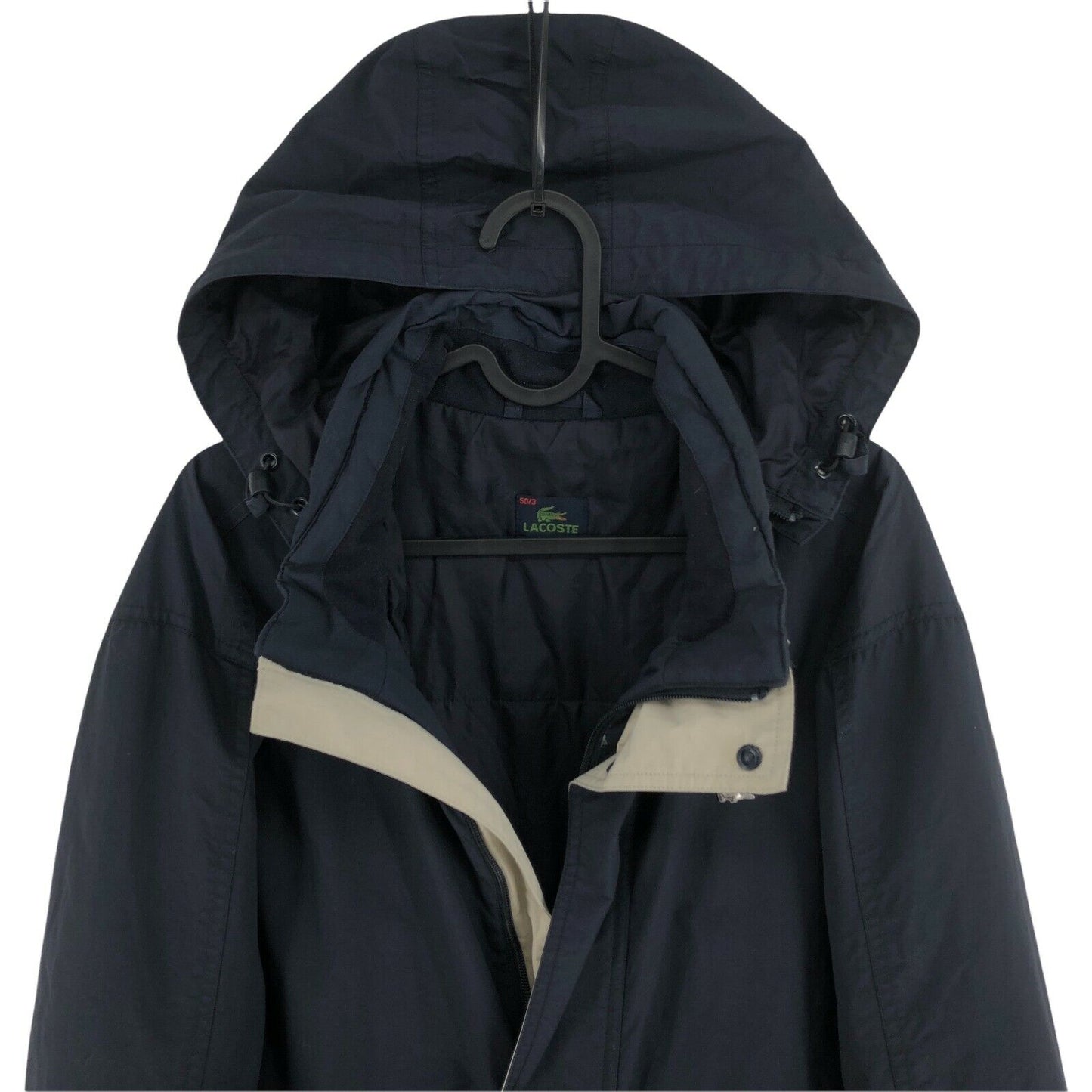 LACOSTE Navy Blue Hooded Parka Jacket Coat Size EU 50 UK/US 40