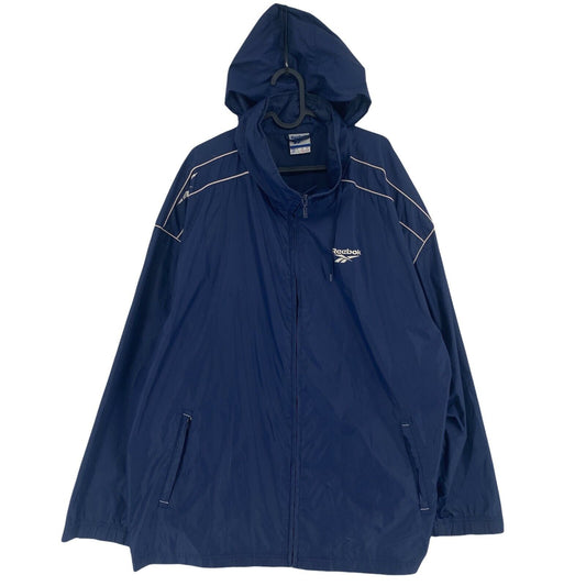 Reebok Vintage Retro Blue Hooded Jacket Coat Size XL