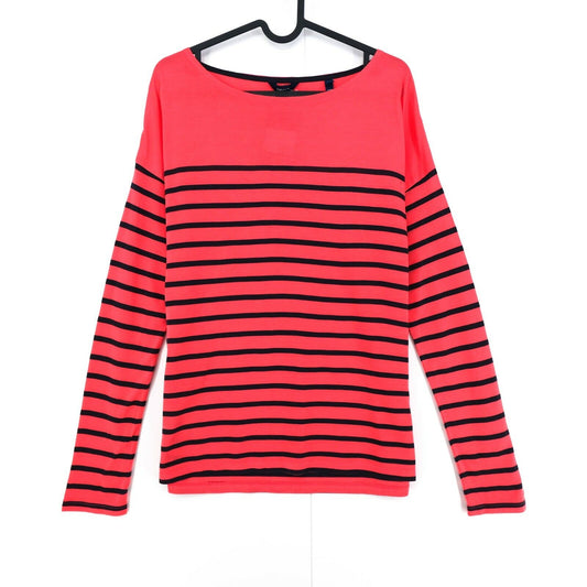 GANT Red Striped Crew Neck Light Weight Long Sleeve T Shirt Size S