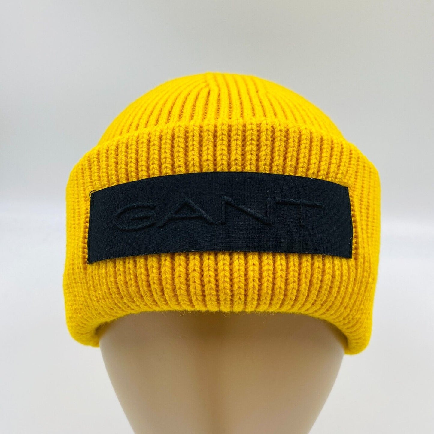 GANT Unisex Yellow Cotton Wool Blend Beanie Winter Hat One Size