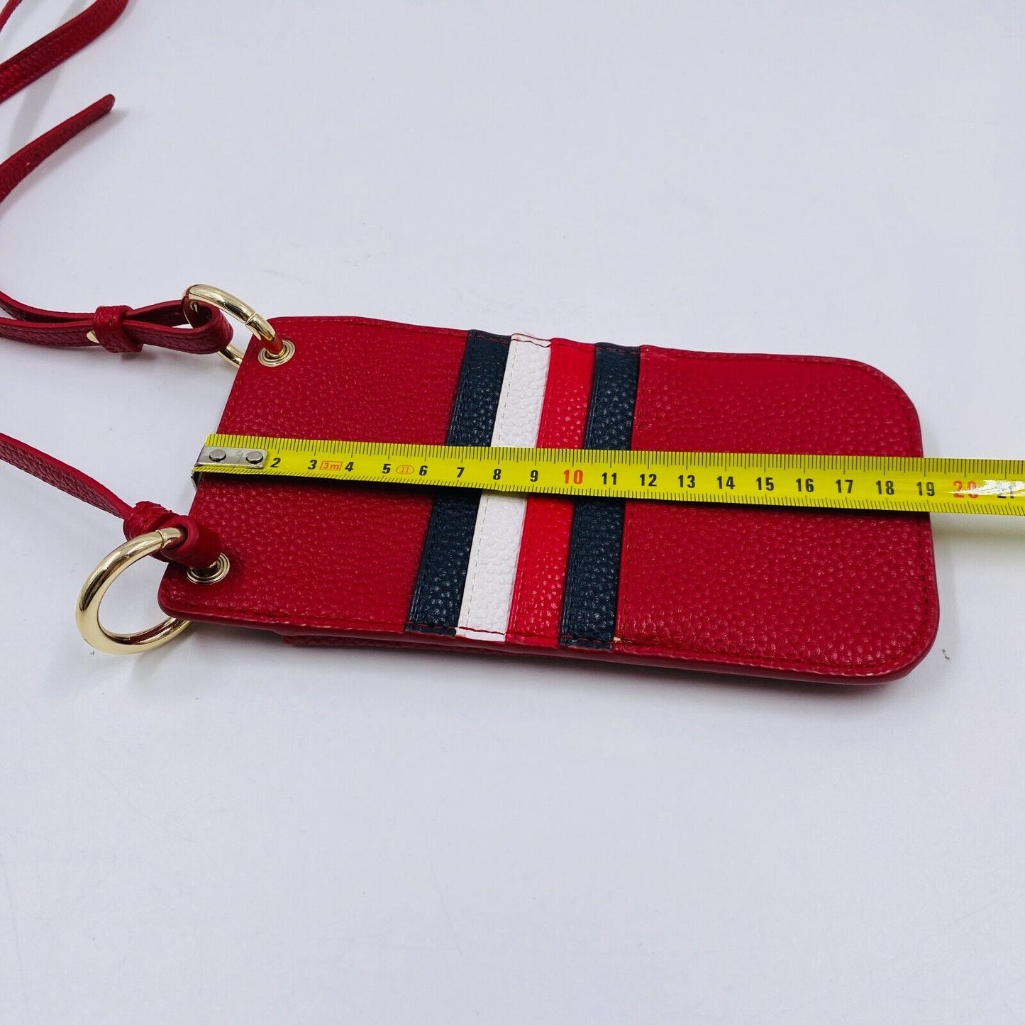 Tommy Hilfiger Unisex Red Eco Leather Small Phone Card Holder Bag