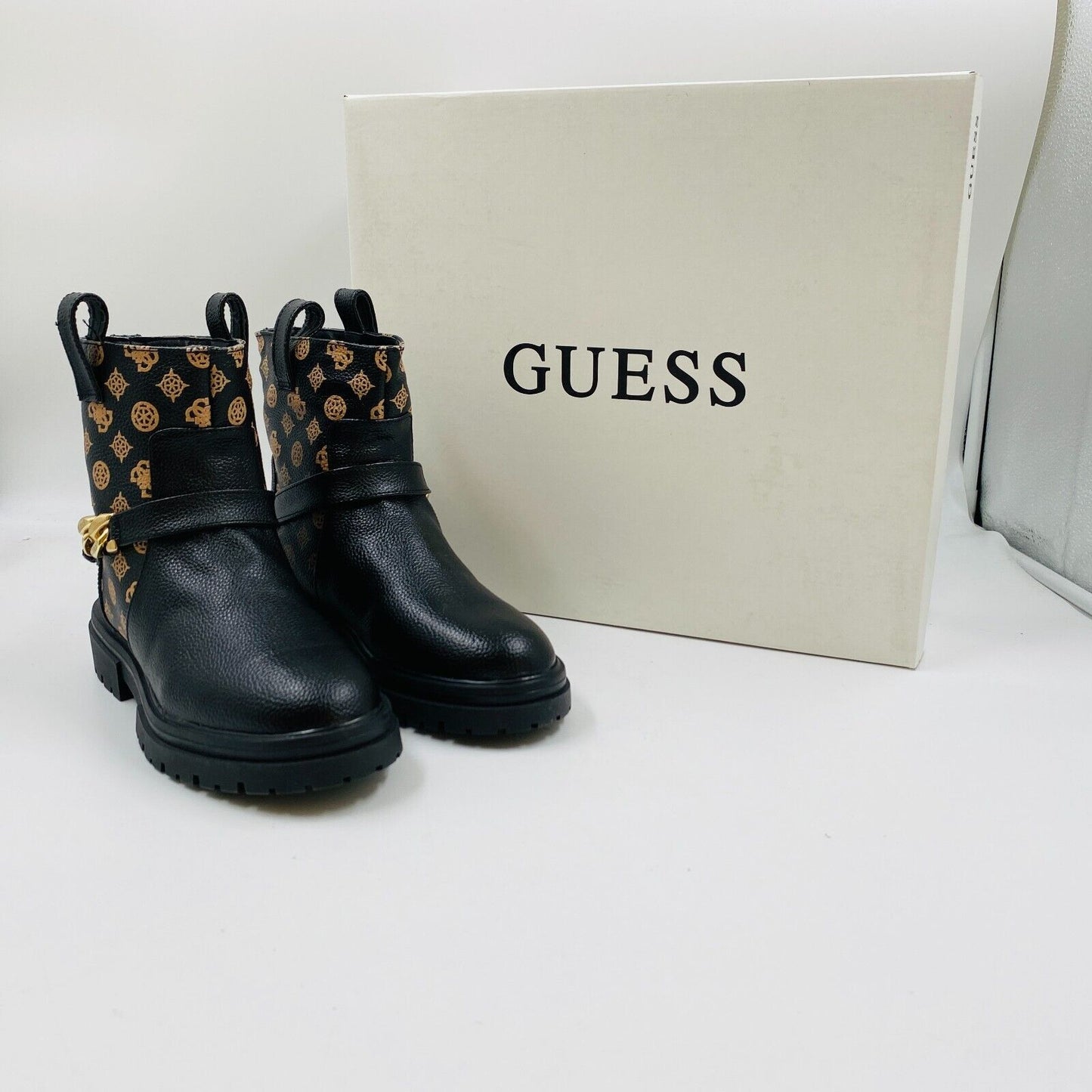 GUESS Women Black Eco Leather Boots Size EU 36 US 5.5 UK 3