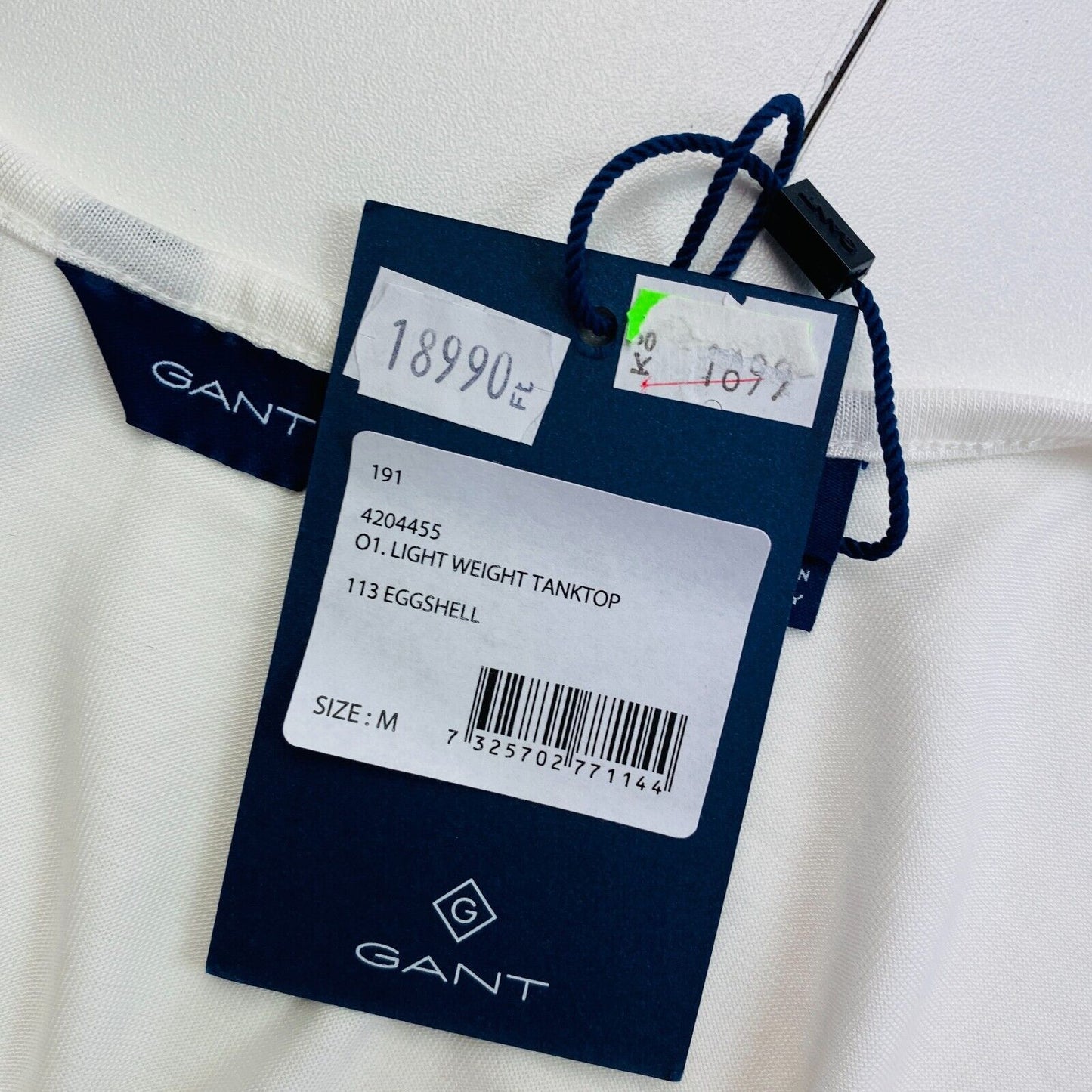 GANT White Light Weight Tank Top Size M