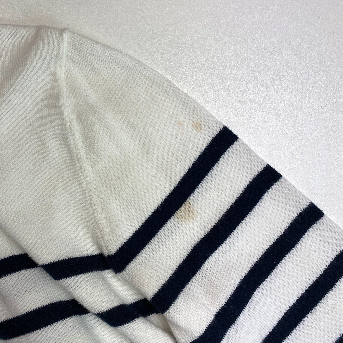 GANT White Striped Crew Neck Sweater Jumper Size S