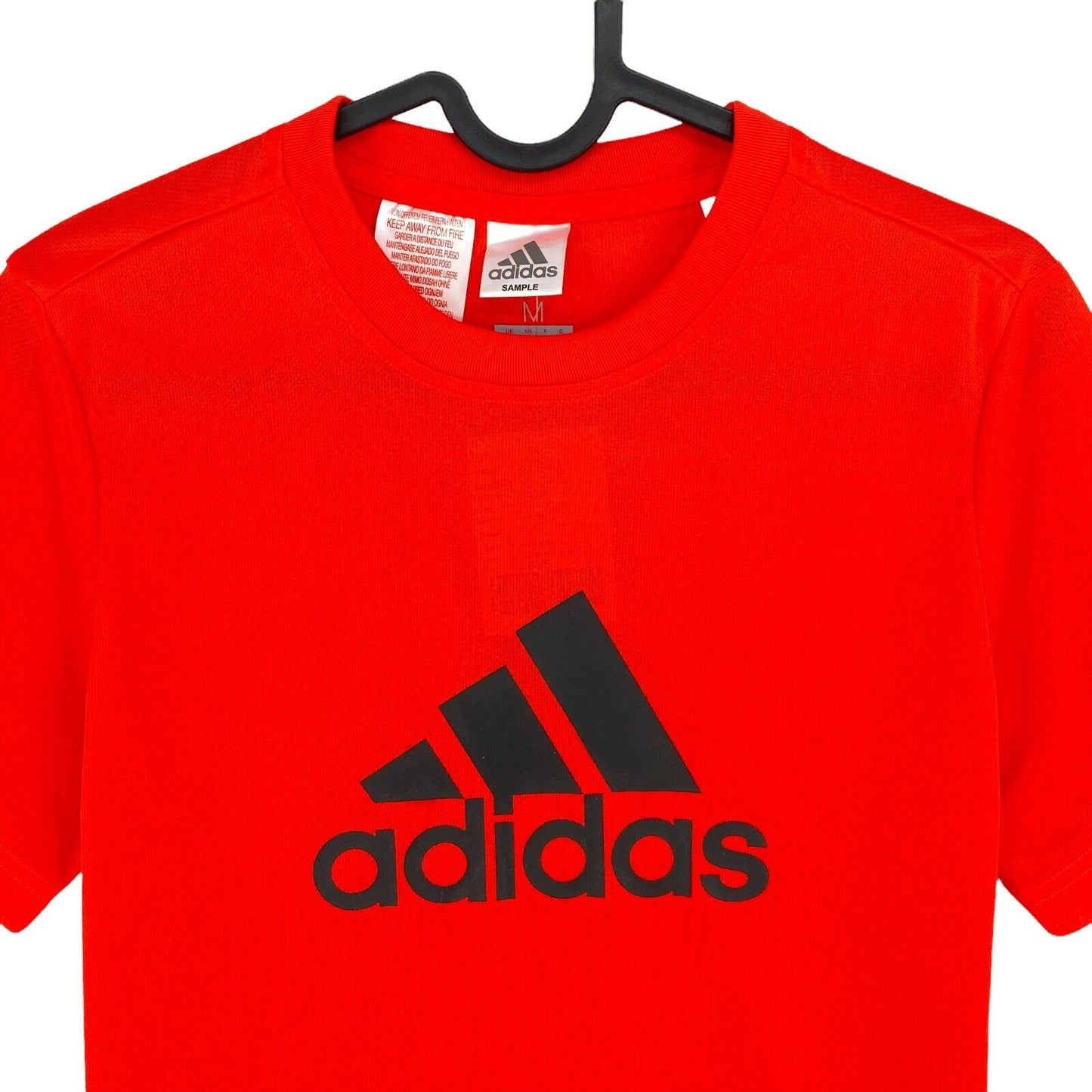 Adidas Climalite Youth Boys Red Logo Crew Neck T Shirt Size 11 - 12 Years