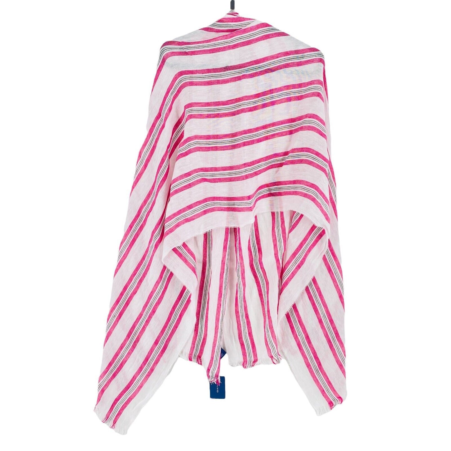 GANT White Striped Linen Cotton Blend Scarf Shawl