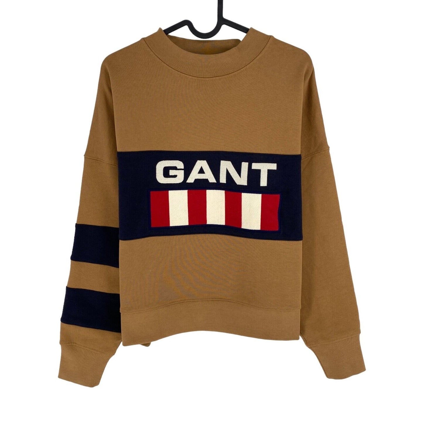 GANT Brown Retro Logo Crew Neck Pullover Sweater Jumper Size M