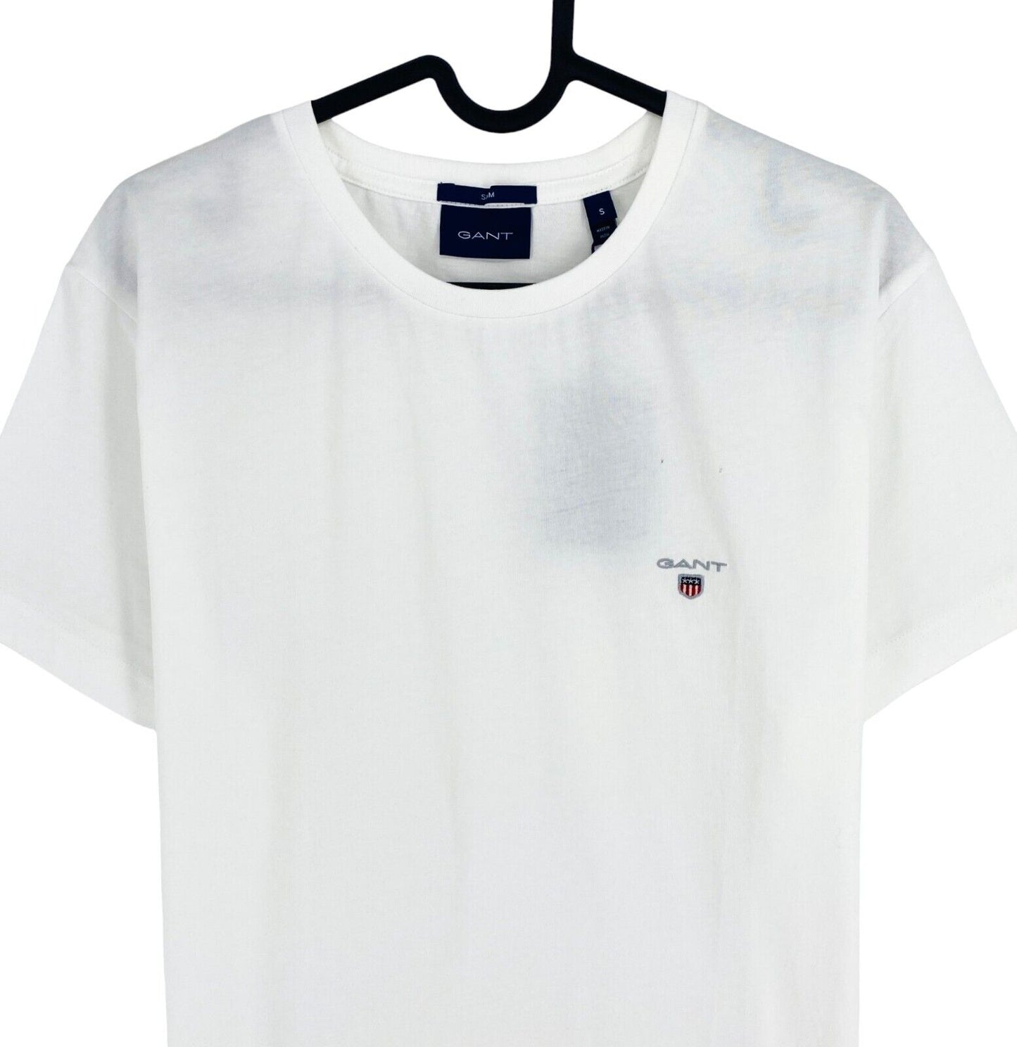 GANT Men White Original Slim Fit Crew Neck Short Sleeve T Shirt Size S