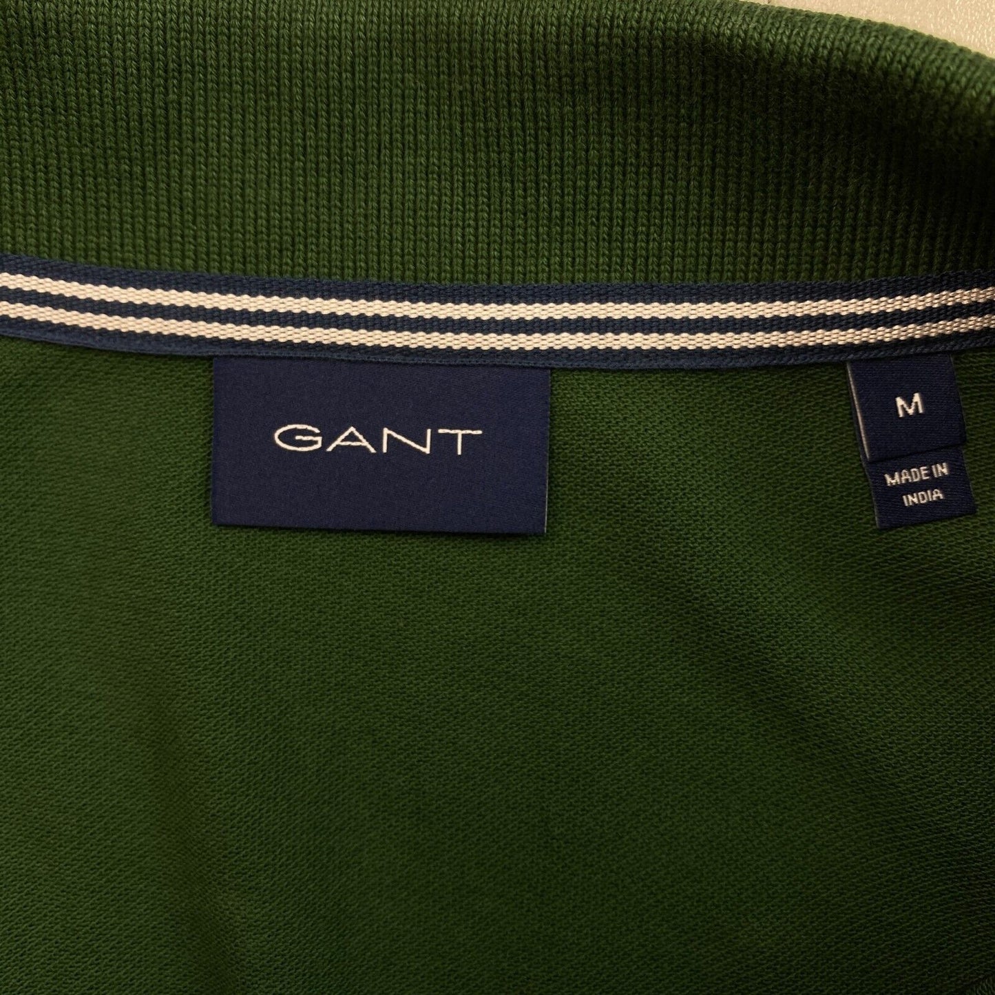 GANT Dark Green Solid Pique Rugger Long Sleeves Polo Shirt Size M