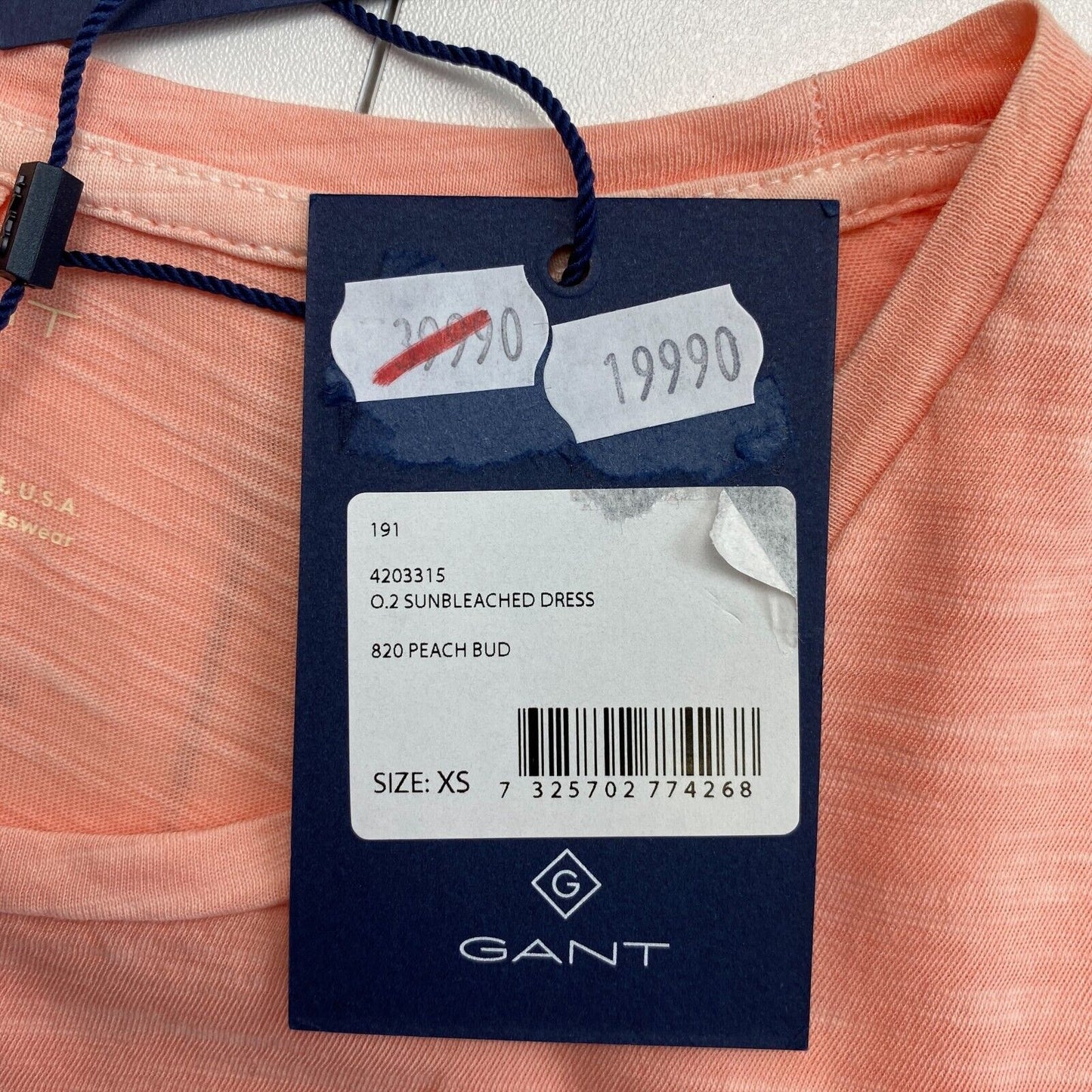 GANT Pink Sun Bleached Crew Neck Dress Size XS