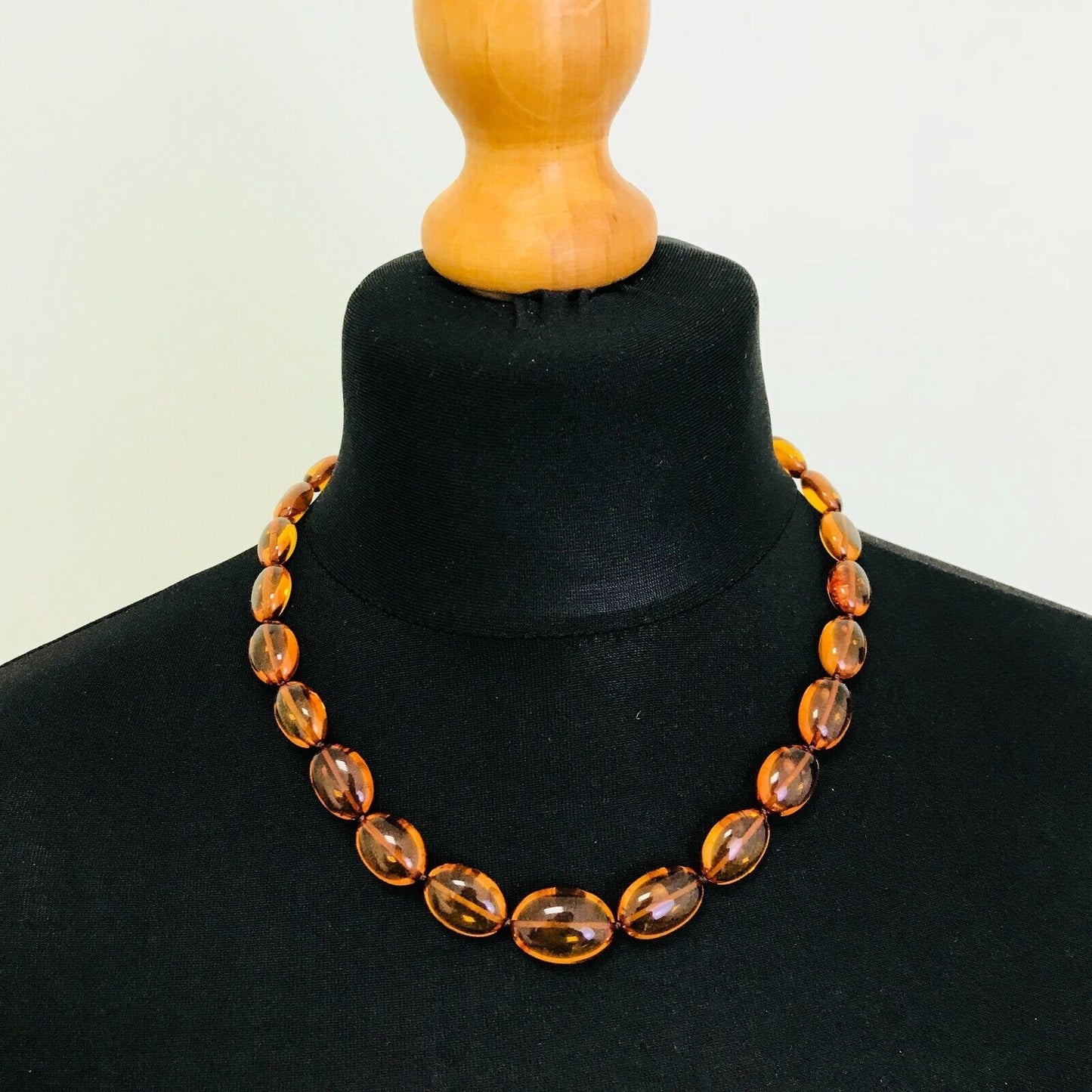 Honey Colour Transparent Natural Polished Baltic Amber Necklace