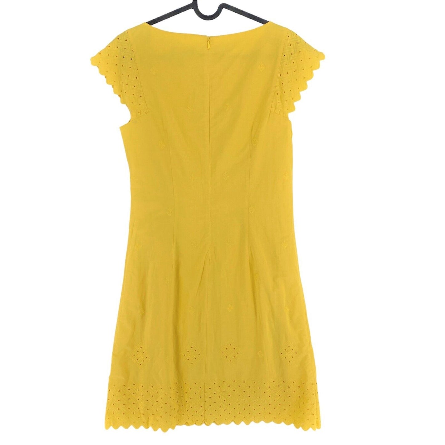 GANT Yellow Broderie Anglaise Crew Neck A Line Dress Size EU 36 UK 8 US 6