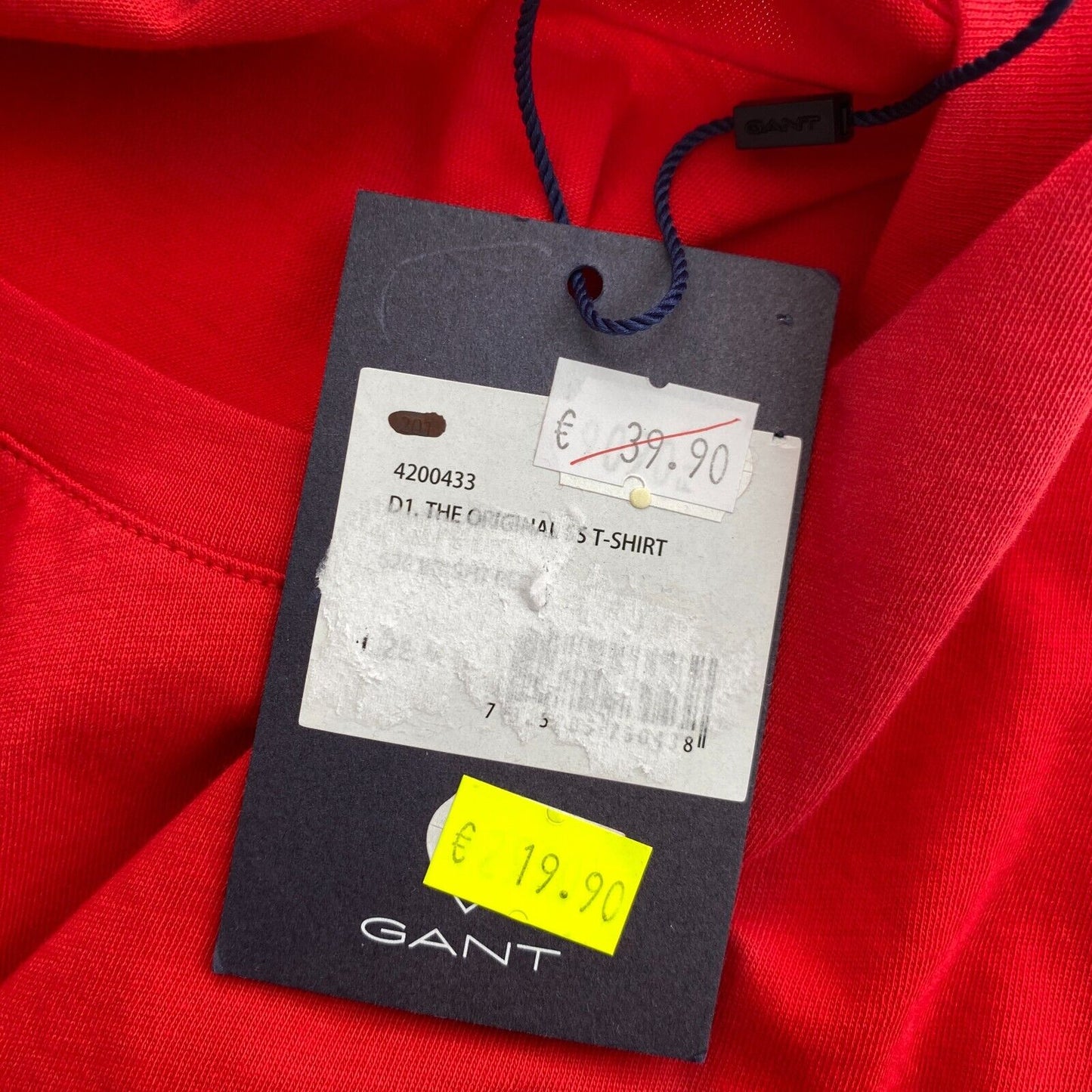 GANT Red Original Crew Neck T Shirt Size M