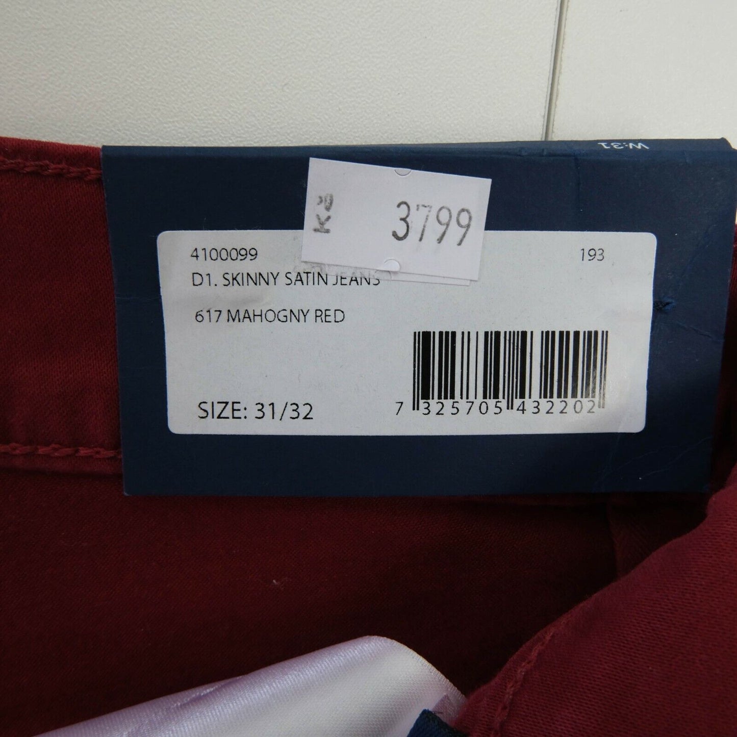 GANT Red Skinny Satin Jeans Size W31 L32