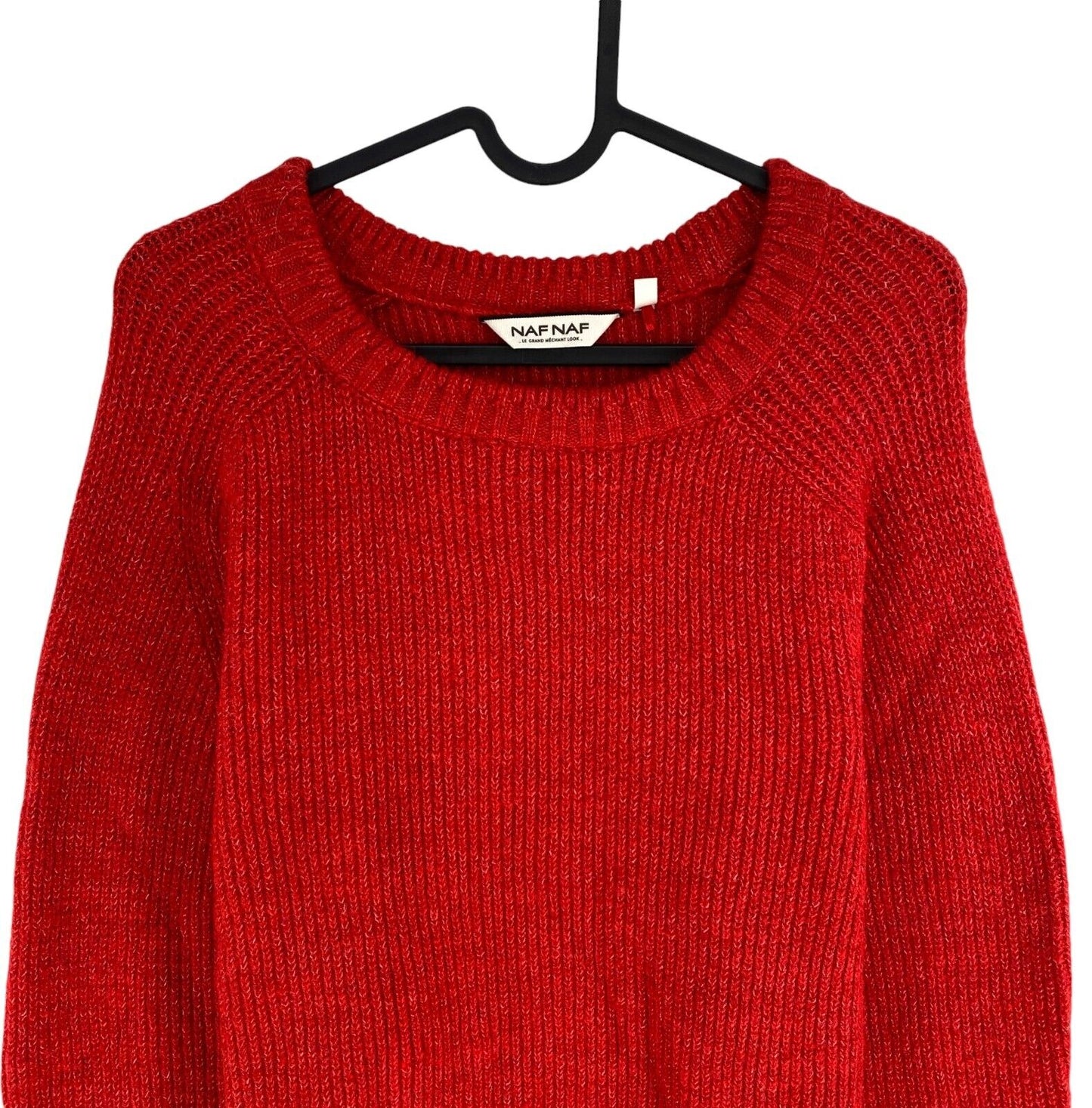 NAF NAF Women Red Crew Neck Jumper Sweater Size XL