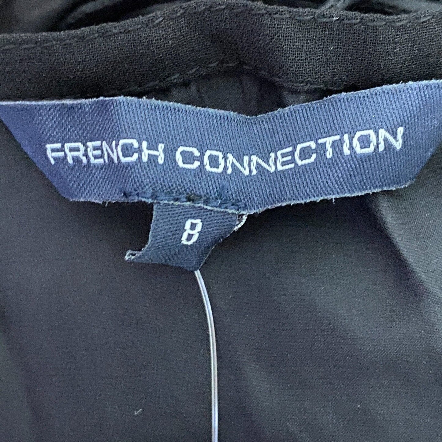 FRENCH CONNECTION Noir Col V 100% Soie Débardeur Blouse Taille 8 - XS