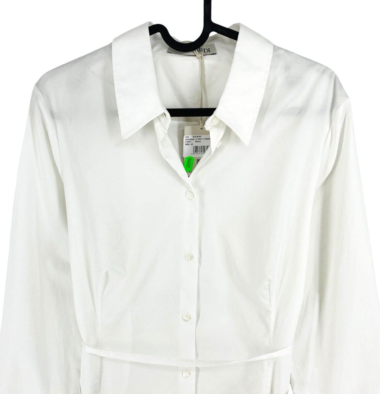 TRUSSARDI White Shirt With a waist string Size 46 EU 42 UK 14 US 12