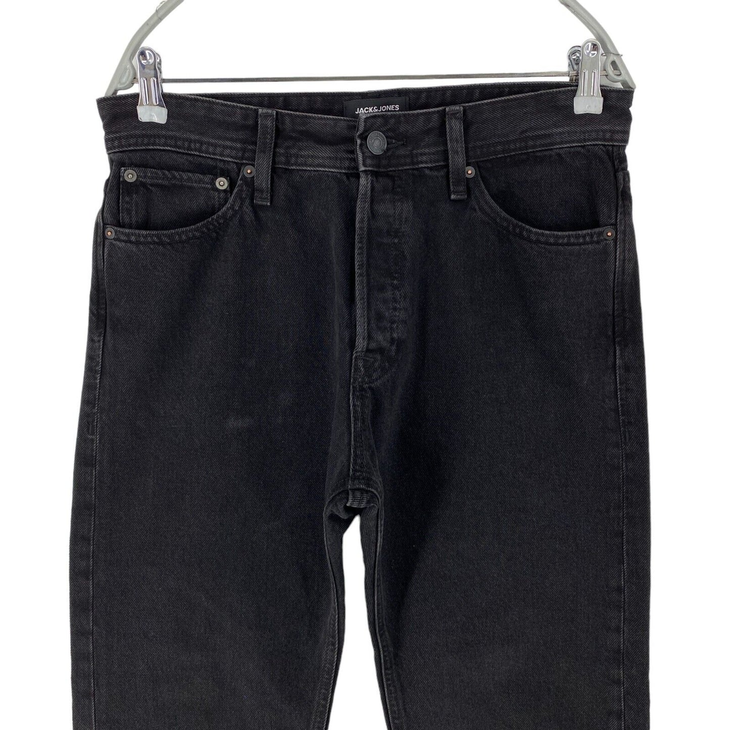 JACK & JONES CHRIS Black Relaxed Straight Fit Jeans W31 L30