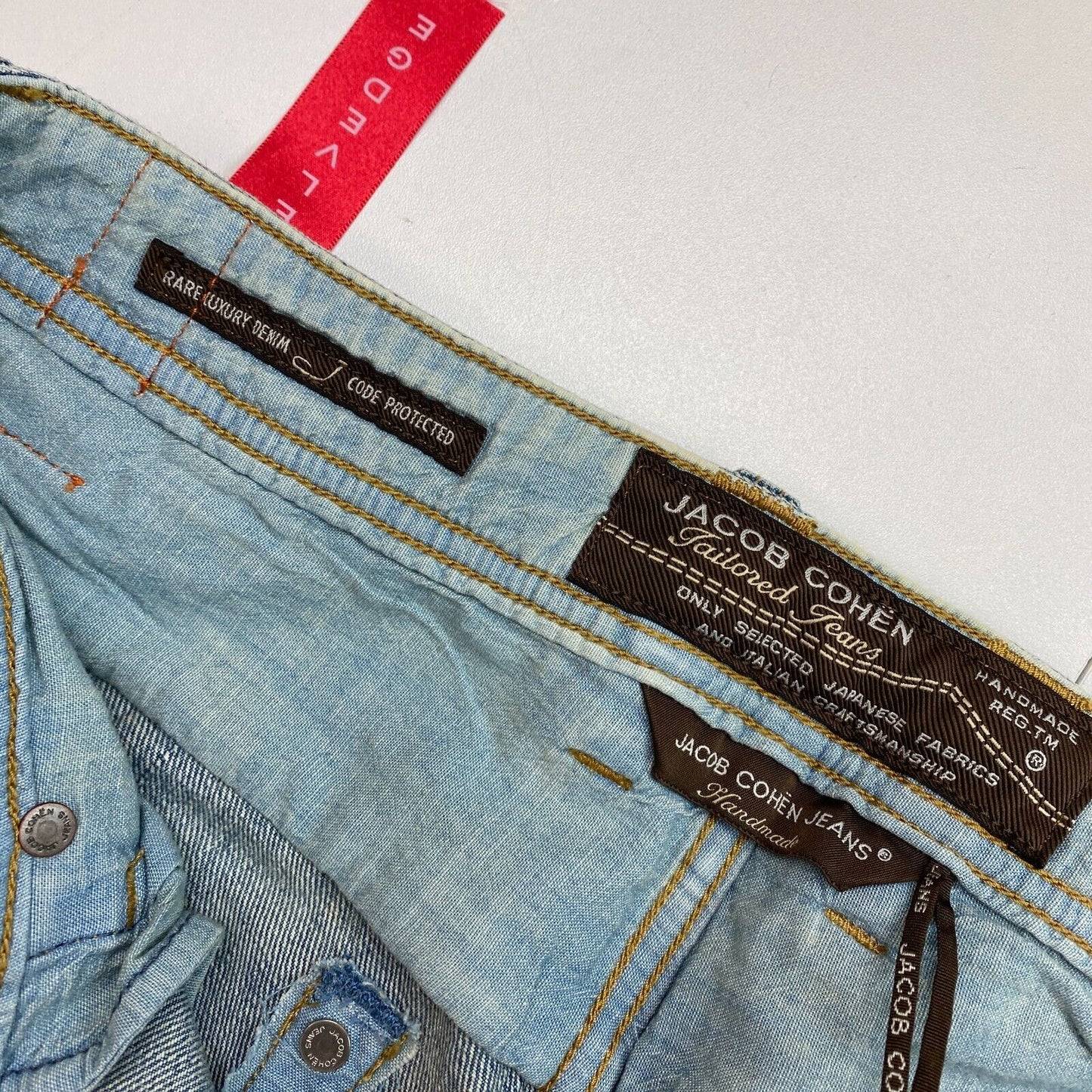 Jacob Cohen Men 620 Limited Blue Selvedge Jeans Size W32 L34 Made In Italy