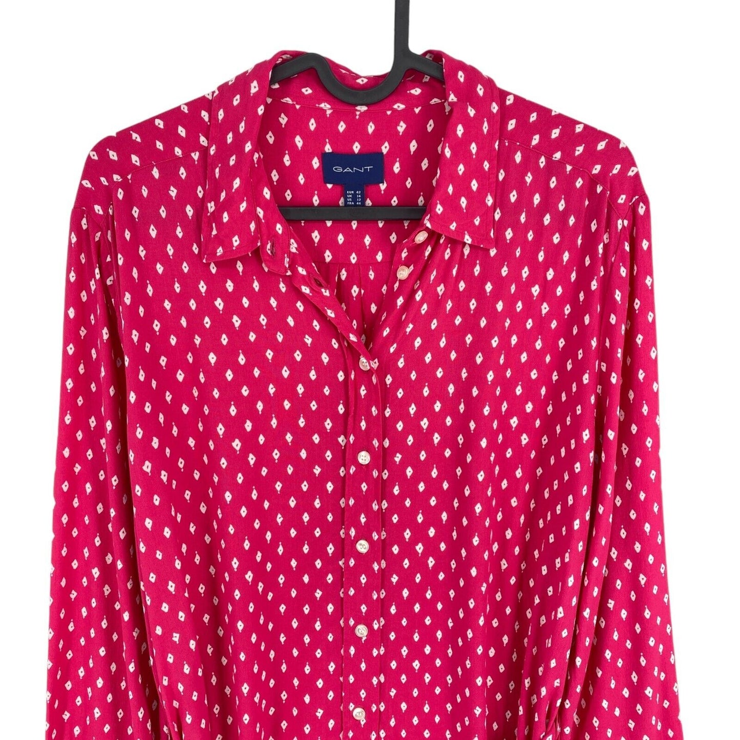 GANT Pink Desert Jewel Print Belted Shirt Dress Size EU 42 UK 14 US 12