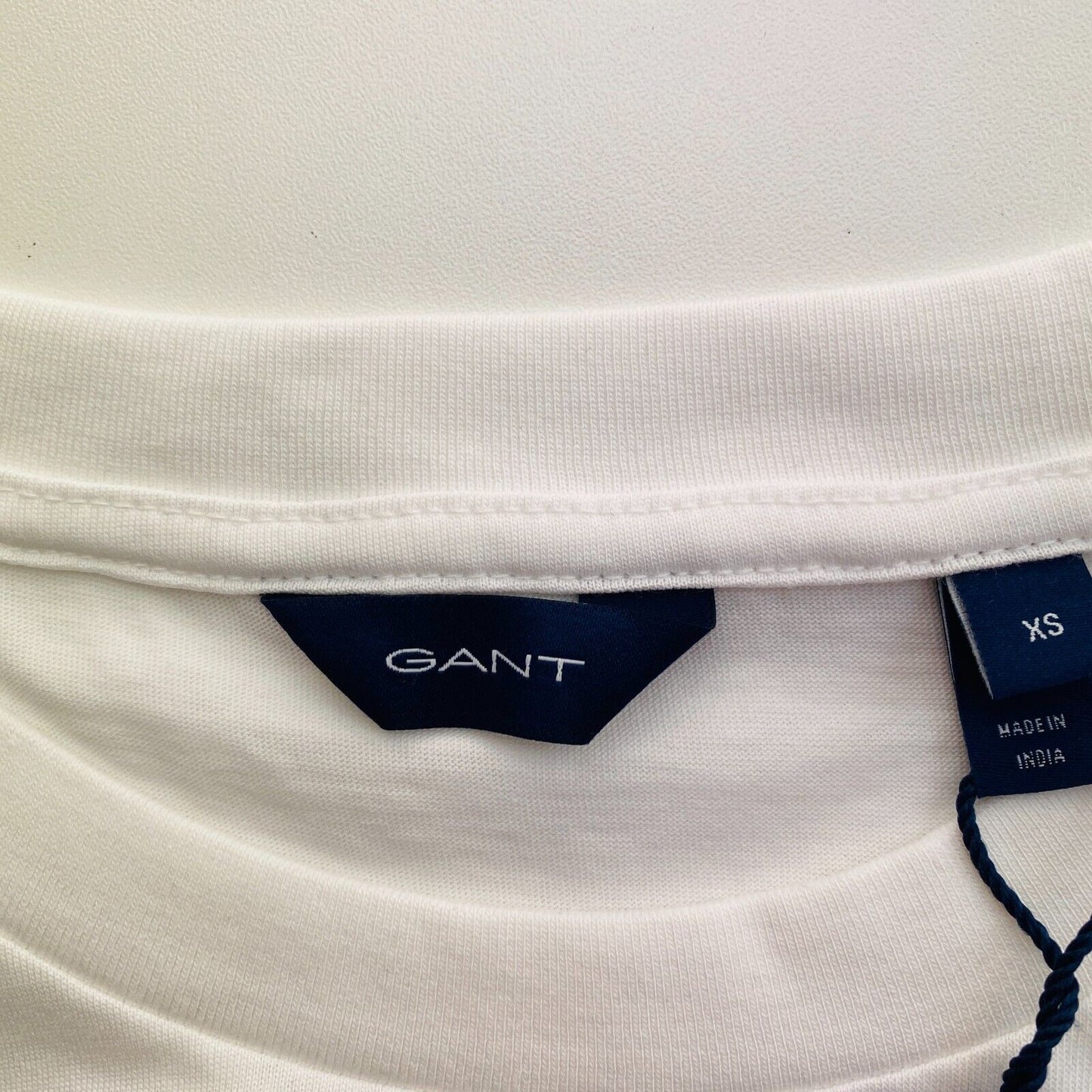 GANT Women White Tonal Archive Shield Crew Neck T Shirt Size XS