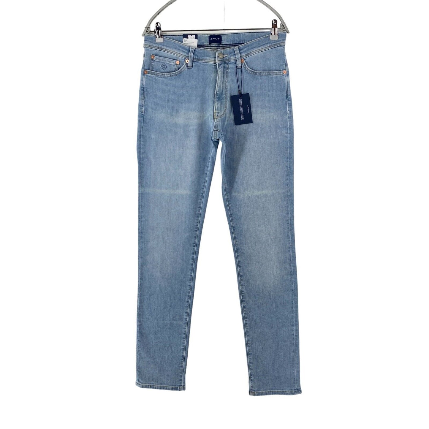 GANT MAXEN Herren Jeans, Stretch, niedrige Taille, extra schmale Passform, Hellblau, W32 L34