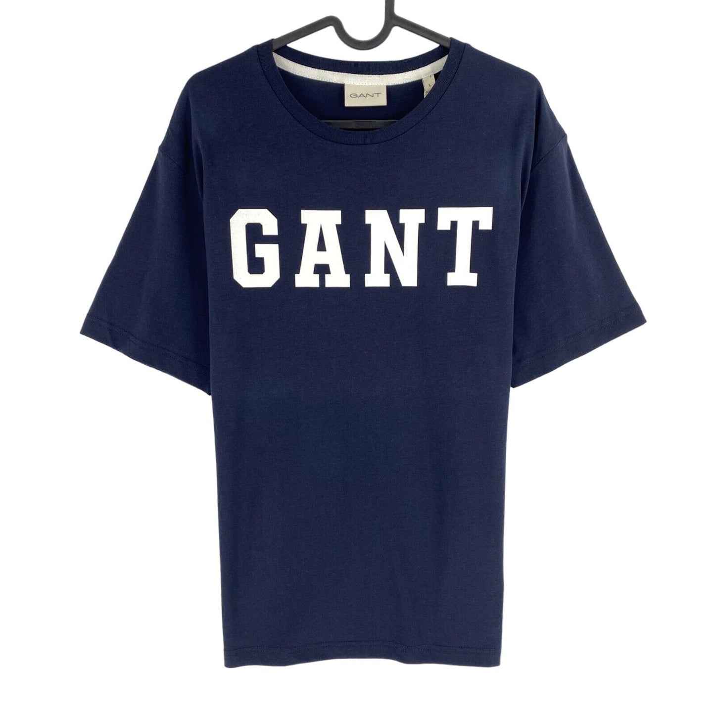 GANT Men Navy Blue Logo Crew Neck Short Sleeves T Shirt Size L